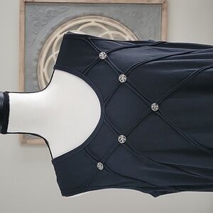 Nannette Keller Made In The USA‎ Black Maxi Dress Women Size Large 100% Cotton